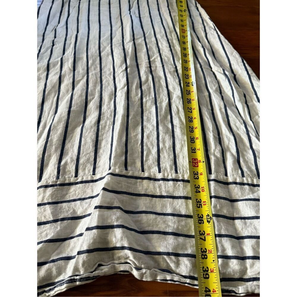 Terzo Millennio Linen Striped Midi Slip Dress Made in Italy Size M - Picture 8 of 11